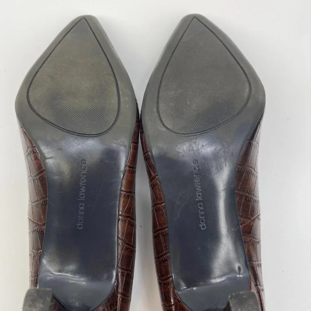 DONNA‎ LAWRENCE FAUX ALLIGATOR HEELS